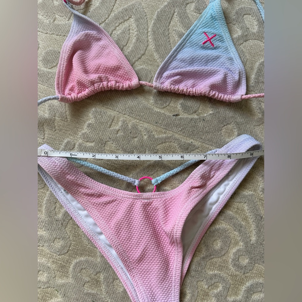 Boutine LA Pink and Light Blue Ombre- Bikini Set -medium top/small - Picture 6 of 14
